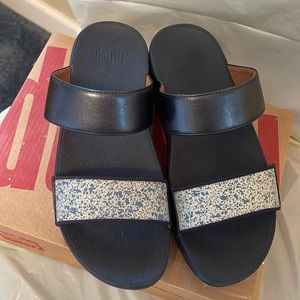 Lulu Glitter Splash Slides by Fitflop